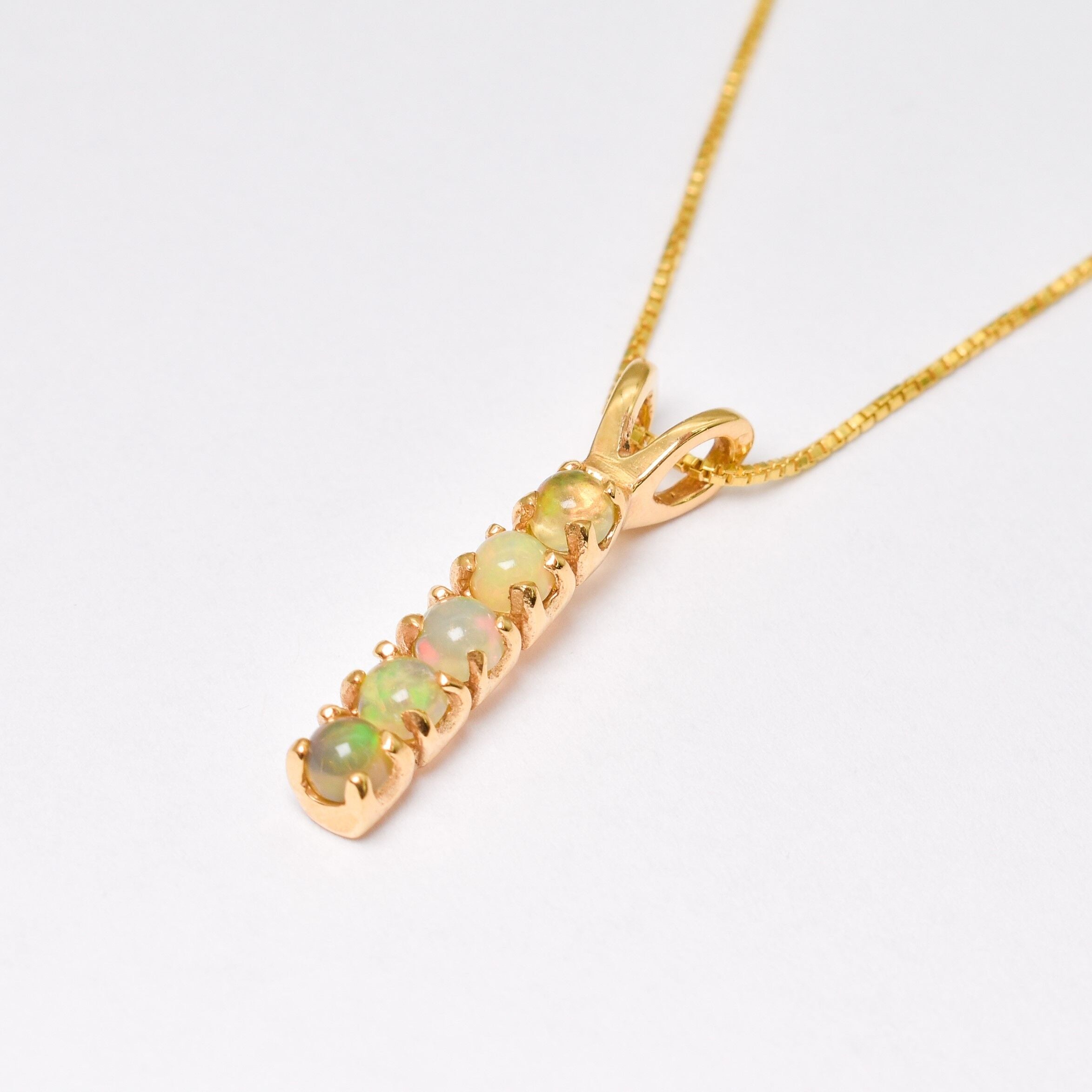 Gold Opal Pendant, Opal Pendant, Natural Opal, October Birthstone, Dainty Drop Pendant, Minimalist Necklace, Layering Necklace, Gold Vermeil