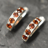 Red Garnet Huggies - Natural Garnet Earrings, January Birthstone