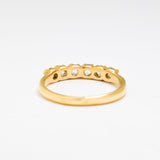 Gold Blue Topaz Ring - Natural Blue Topaz Ring, Half Eternity Topaz Ring