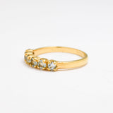 Gold Blue Topaz Ring - Natural Blue Topaz Ring, Half Eternity Topaz Ring