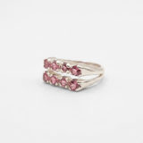 Pink Tourmaline Ring - Wide Pink Ring - Vintage Double Band