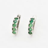 Natural Emerald Earrings made in 925 Sterling Silver with Round Natural Green Emerald in Channel-Set setting, May Birthstone gift idea, symbolizes growth, harmony, and deep emotional healing, ideal for everyday wear and perfect for birthday gifting and special occasions.