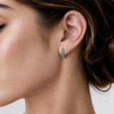 Natural Emerald Earrings in 925 Sterling Silver, featuring channel-set green emeralds; a thoughtful May birthstone gift.