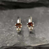 Smoky Brown Earrings - Natural Tourmaline Studs, Dainty Vintage Earrings