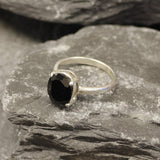 Onyx Ring - Black Oval Ring - Classic Solitaire Ring