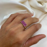 Elegant 925 Sterling Silver Ring featuring Round Natural Red Ruby, perfect for July birthdays and special occasions.