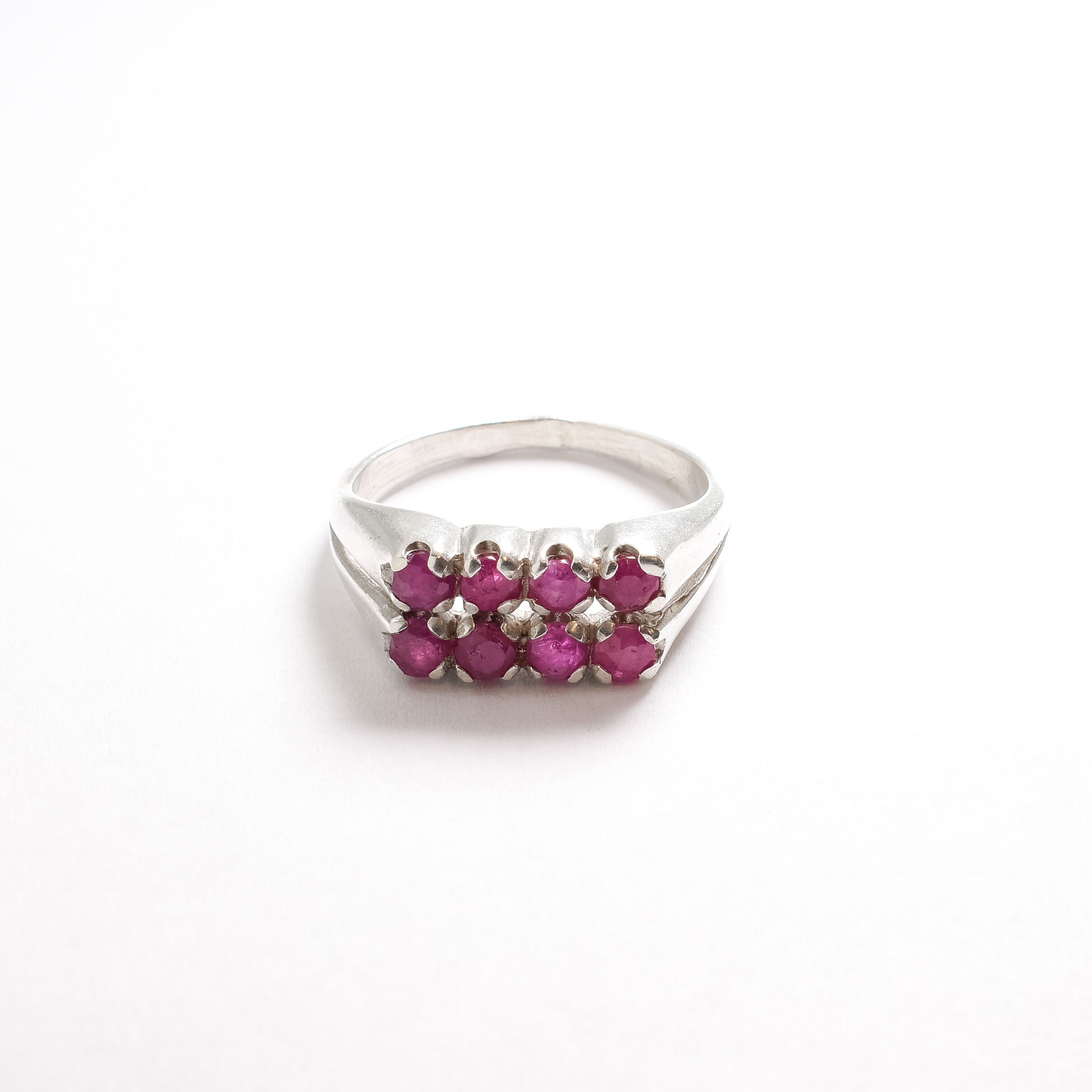 Stunning channel-set Natural Ruby Ring in 925 Sterling Silver, symbolizing love and passion, ideal for gifting.