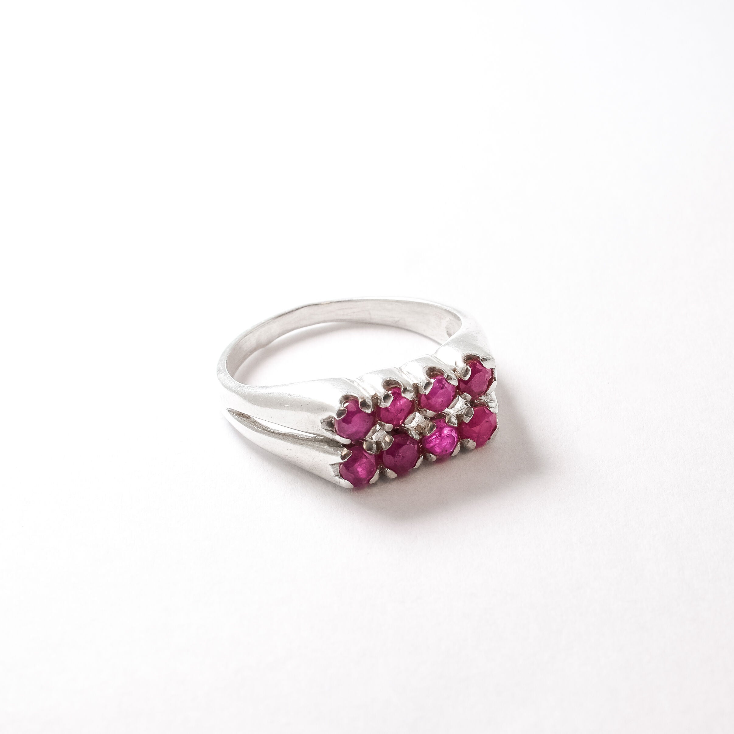 Beautiful channel-set Ruby Ring in 925 Sterling Silver, a striking piece that embodies elegance and sophistication for any occasion.