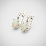 Stunning Australian Opal Earrings in sterling silver, ideal for daily wear and special occasions, celebrating October birthdays!