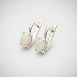 Stunning Australian Opal Earrings in sterling silver, ideal for daily wear and special occasions, celebrating October birthdays!