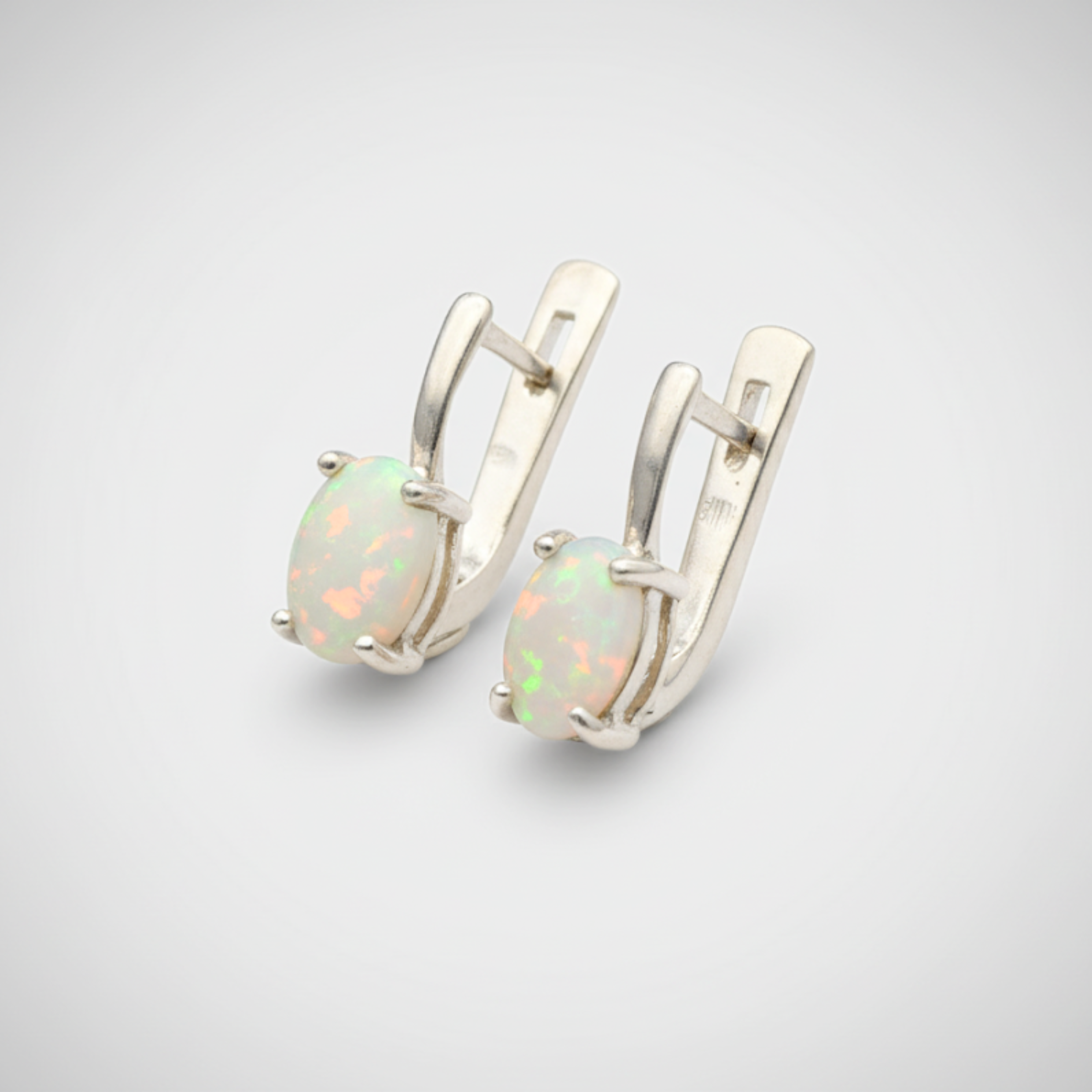 Stunning Australian Opal Earrings in sterling silver, ideal for daily wear and special occasions, celebrating October birthdays!