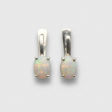 White Opal Earrings - Natural Australian Opal, October Birthstone Earrings made in 925 Sterling Silver. Ideal for everyday wear and perfect for birthday gifting and special occasions.