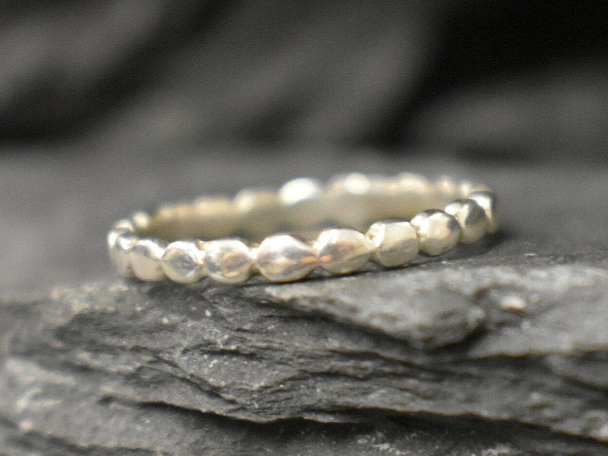 Silver Bubble Band, Bubble Band, Dainty Ring, Stackable Ring, Bohemian Boho Band, Solid Silver Ring, Sterling Silver Band, Wedding Band,Gift