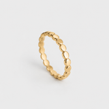 18K Gold Vermeil Beaded Ring - Gold Bubble Ring - Dainty Oval Dot Stacking Band