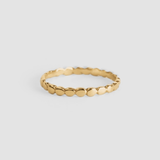 18K Gold Vermeil Beaded Ring - Gold Bubble Ring - Dainty Oval Dot Stacking Band