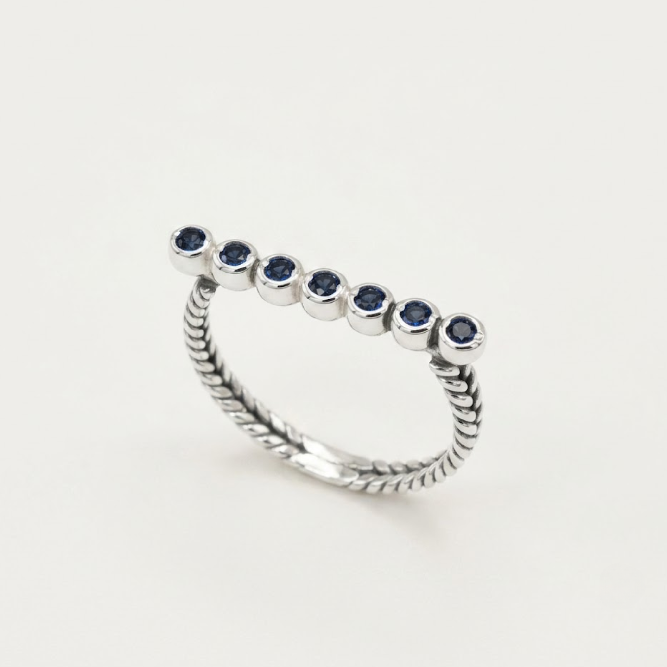 Natural Sapphire Ring made in 925 Sterling Silver with Round Natural Blue Sapphire in Flush setting, September Birthstone gift idea, symbolizes sincerity, truth, and faithfulness, ideal for everyday wear and perfect for birthday gifting and special occasions.