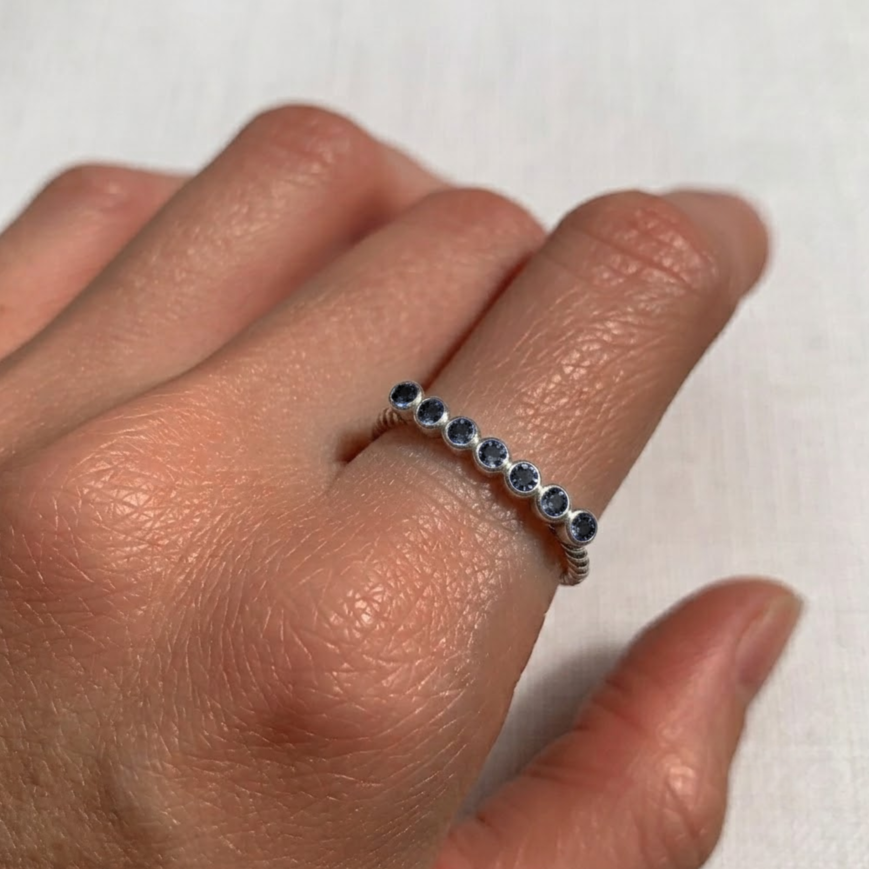 Elegant 925 Sterling Silver Ring featuring a Round Natural Blue Sapphire, perfect for everyday wear and September birthdays.