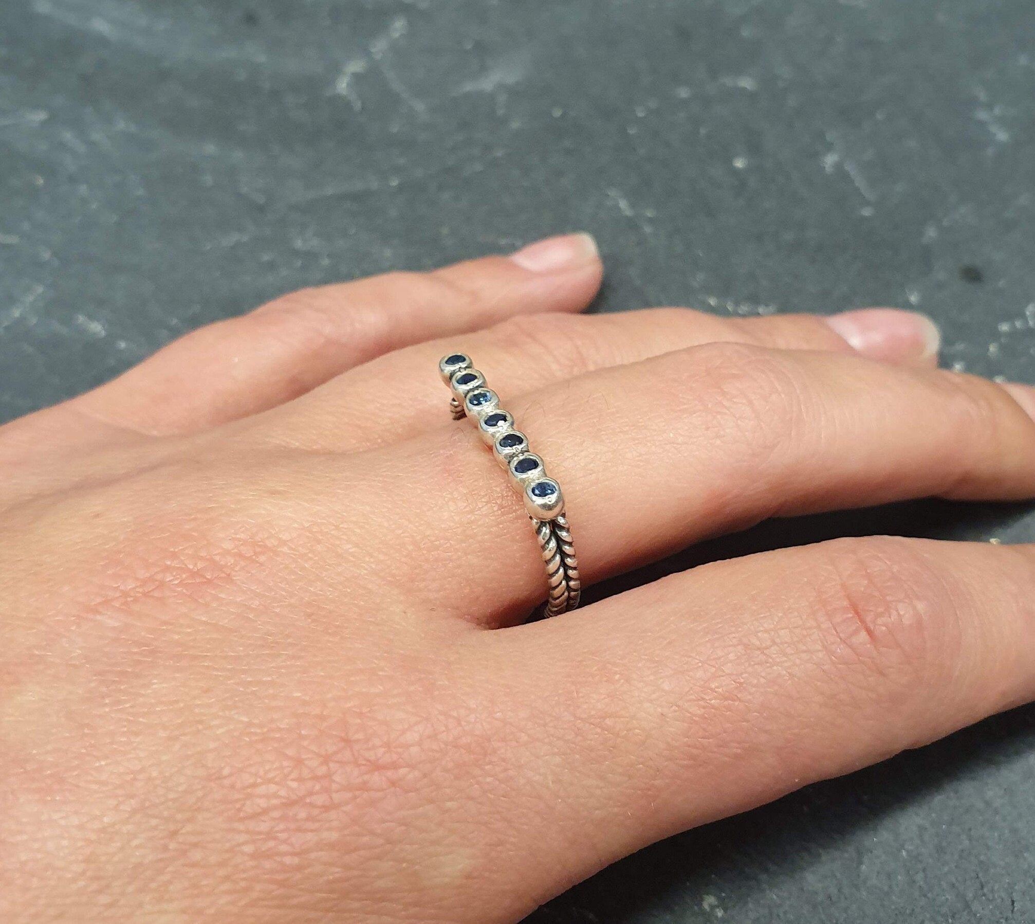 Elegant 925 Sterling Silver Ring featuring a Round Natural Blue Sapphire, perfect for everyday wear and September birthdays.