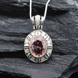 2257-P-cMOR: Sterling Silver 925 Created Morganite