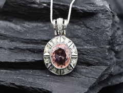 2257-P-cMOR: Sterling Silver 925 Created Morganite
