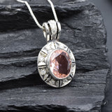 2257-P-cMOR: Sterling Silver 925 Created Morganite