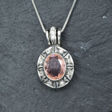 2257-P-cMOR: Sterling Silver 925 Created Morganite
