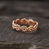 Gold Flower Band, Eternity Ring, Daisy Ring, Stackable Band, Gold Plated Band, Dainty Band, Floral Ring, Daisies Band, Gold Vermeil Ring