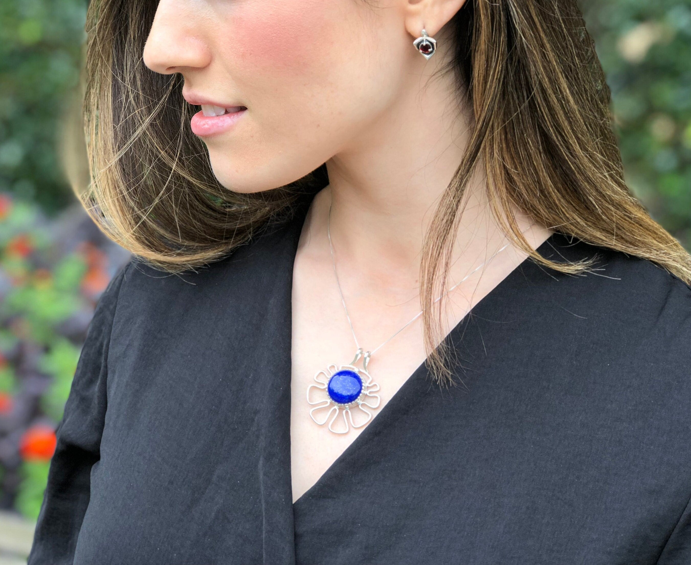 Amber Pendant, Natural Amber, Flower Pendant, Floral Pendant, Statement Pendant, Brown Pendant, Gemstone Pendant, Amber Necklace, 925 Silver