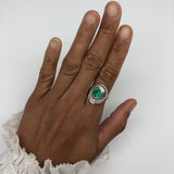 Beautiful 925 Sterling Silver ring adorned with a bezel-set Created Green Emerald, symbolizes love and prosperity, perfect for gifts.