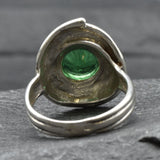 Dazzling 925 Sterling Silver ring with a round Created Green Emerald, perfect for everyday elegance and meaningful celebrations.