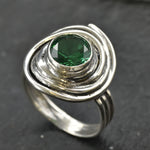 Created Emerald Ring made in 925 Sterling Silver with Round Created Green Emerald in Bezel setting, May Birthstone gift idea, symbolizes, ideal for everyday wear and perfect for birthday gifting and special occasions.