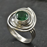 Created Emerald Ring made in 925 Sterling Silver with Round Created Green Emerald in Bezel setting, May Birthstone gift idea, symbolizes, ideal for everyday wear and perfect for birthday gifting and special occasions.