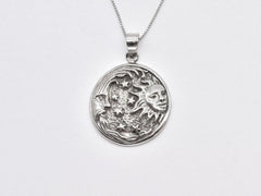 Celestial Silver Pendant, Crescent Moon Pendant, Sun Silver Pendant, Moon Necklace, Astrology Pendant, Stars Silver Pendant