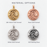 Sun Moon Necklace - Rose Gold Celestial Pendant - Sun Face Pendant