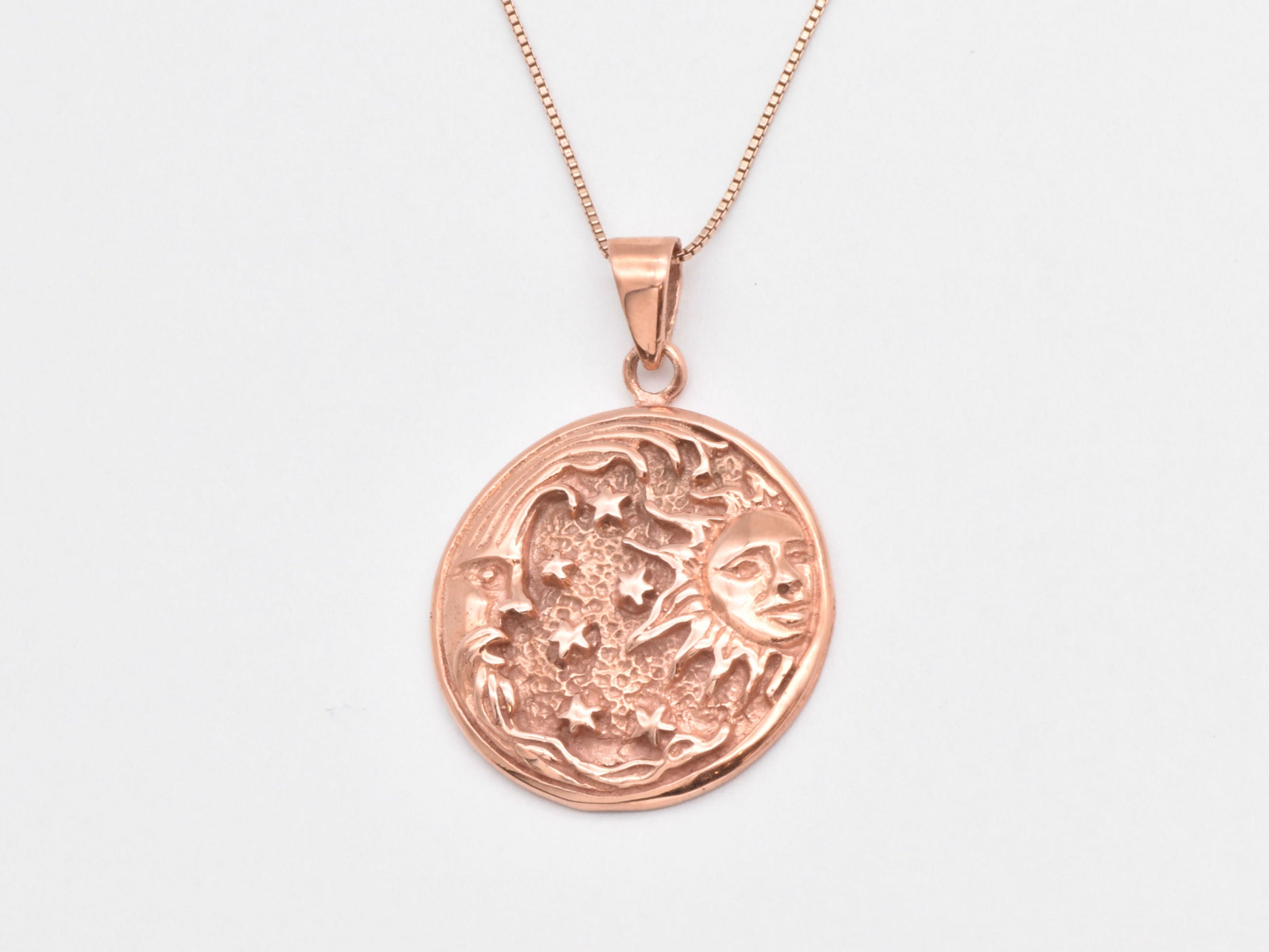 Celestial Silver Pendant, Crescent Moon Pendant, Sun Silver Pendant, Moon Necklace, Astrology Pendant, Stars Silver Pendant