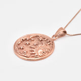 Celestial Silver Pendant, Crescent Moon Pendant, Sun Silver Pendant, Moon Necklace, Astrology Pendant, Stars Silver Pendant