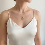 Stunning Gold Heart Pendant - Beautifully crafted in 18k Gold Vermeil, perfect for enhancing any outfit or occasion.