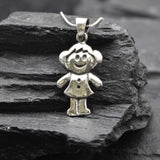 Little Girl Gold Pendant -  Mother's Day Gift, Gold Girl Charm
