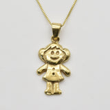 Silver Doll Necklace - Little Girl Necklace - Silver Girl Charm Pendant