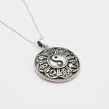 Yin Yang Necklace -  Silver Yin Yang Pendant - Good Luck Necklace