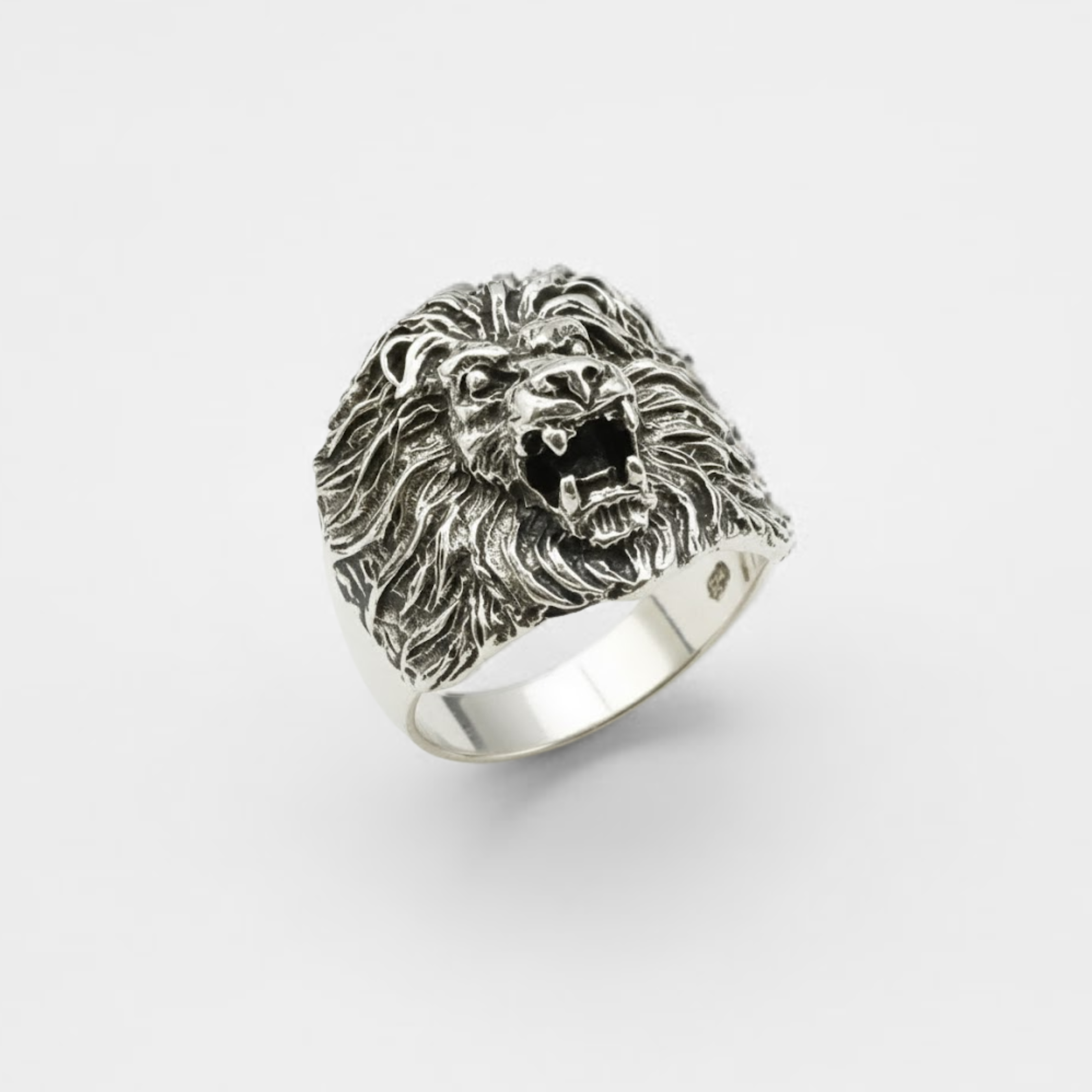 Silver Lion Ring - Animal Statement Ring - Lion Head Ring made in 925 Sterling Silver. Ideal for everyday wear and perfect for birthday gifting and special occasions.
