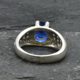 Timeless 925 Sterling Silver ring with a Round Created Blue Sapphire, a symbol of faithfulness, great for birthdays and celebrations.