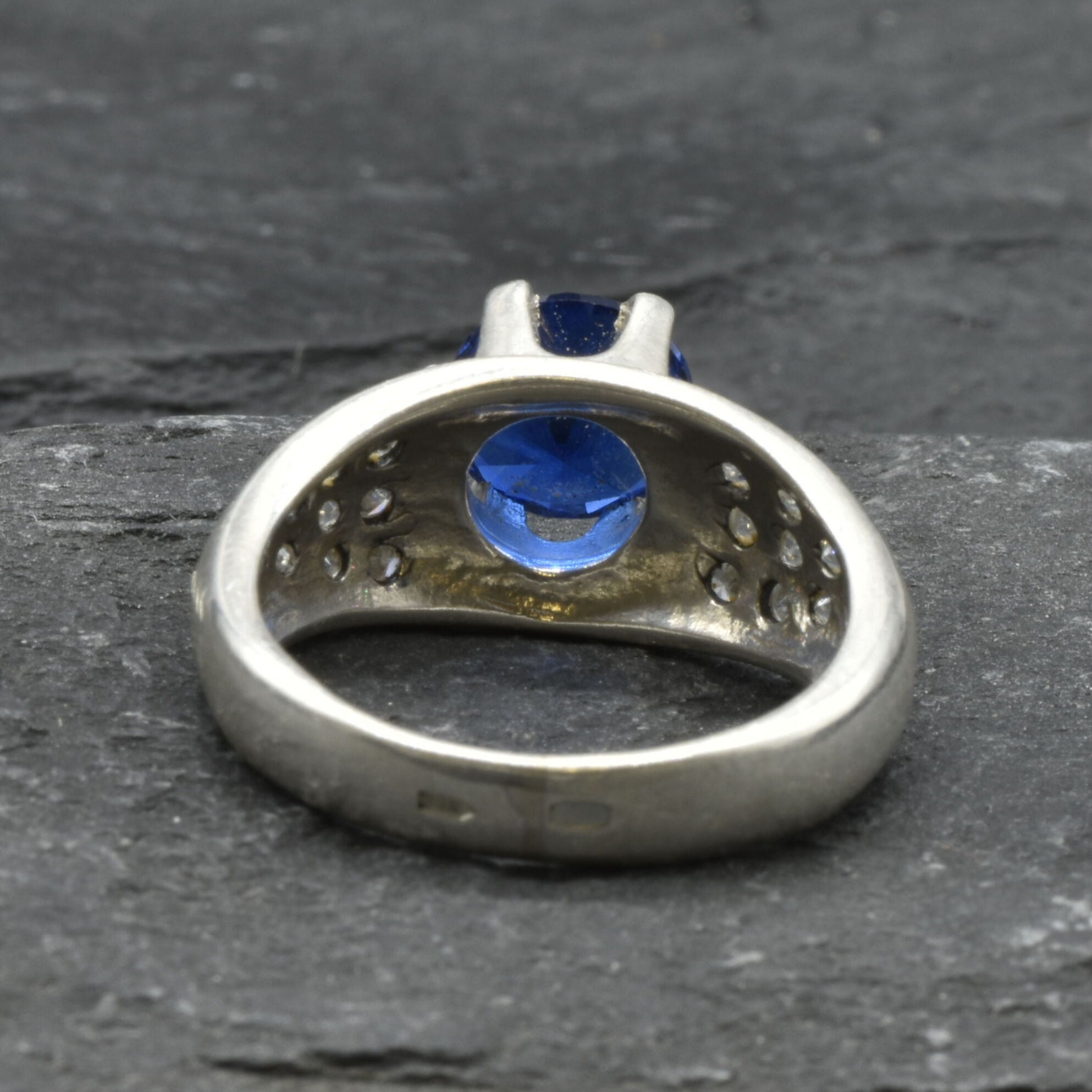 Timeless 925 Sterling Silver ring with a Round Created Blue Sapphire, a symbol of faithfulness, great for birthdays and celebrations.