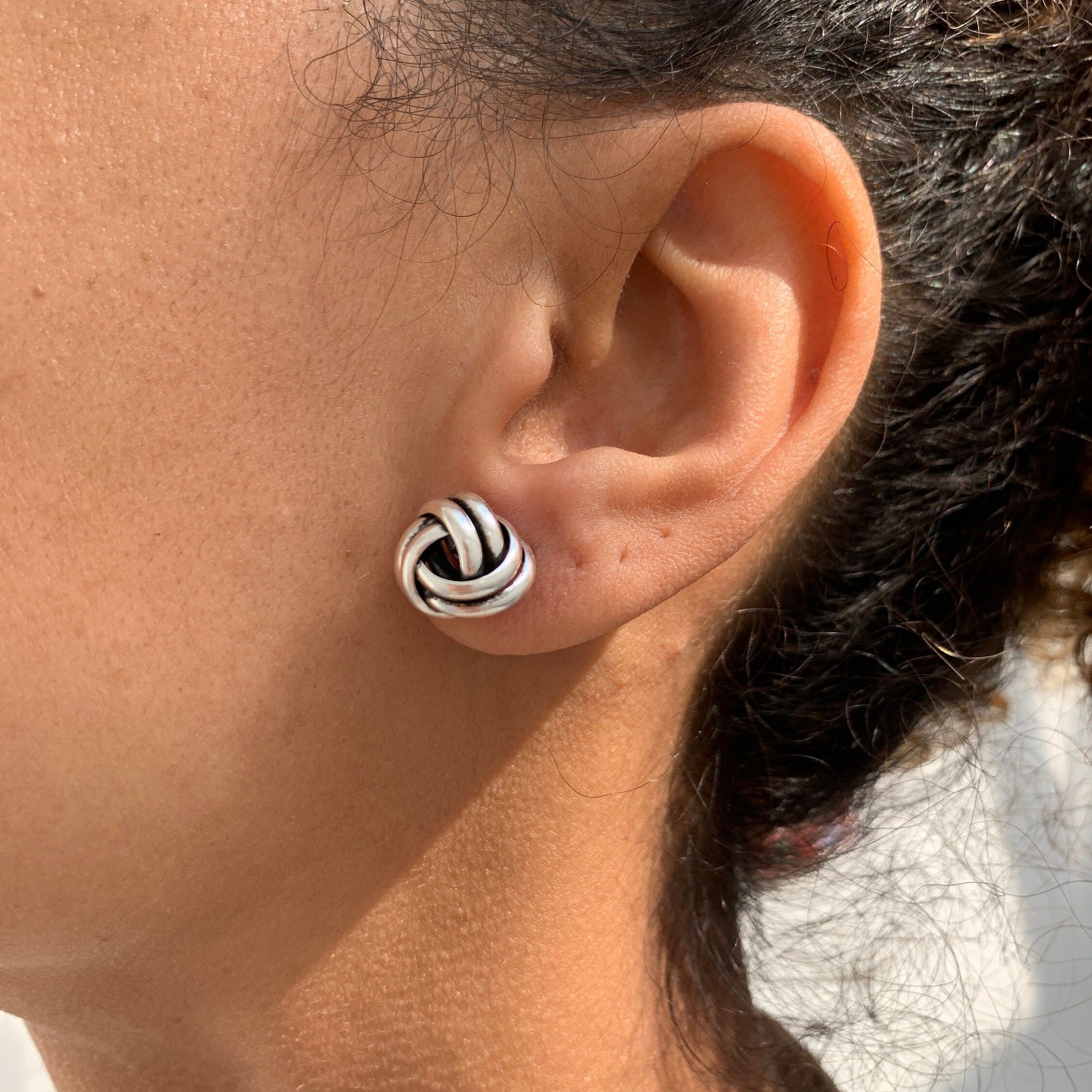 Silver Knot Studs, Silver Knot Earrings, Friendship Knot Earrings, Small Knot Studs, Knot Studs, Minimalist Silver Studs, 925 Silver Studs