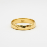 Gold Hammered Ring - Chic Minimalist Gold Band in 18k Gold Vermeil. Great for casual wear and memorable gifting occasions.