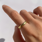 Gold Hammered Ring - Elegant Gold Wedding Band in 18k Gold Vermeil. Perfect for daily wear and special celebrations.