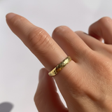 Gold Hammered Ring - Elegant Gold Wedding Band in 18k Gold Vermeil. Perfect for daily wear and special celebrations.