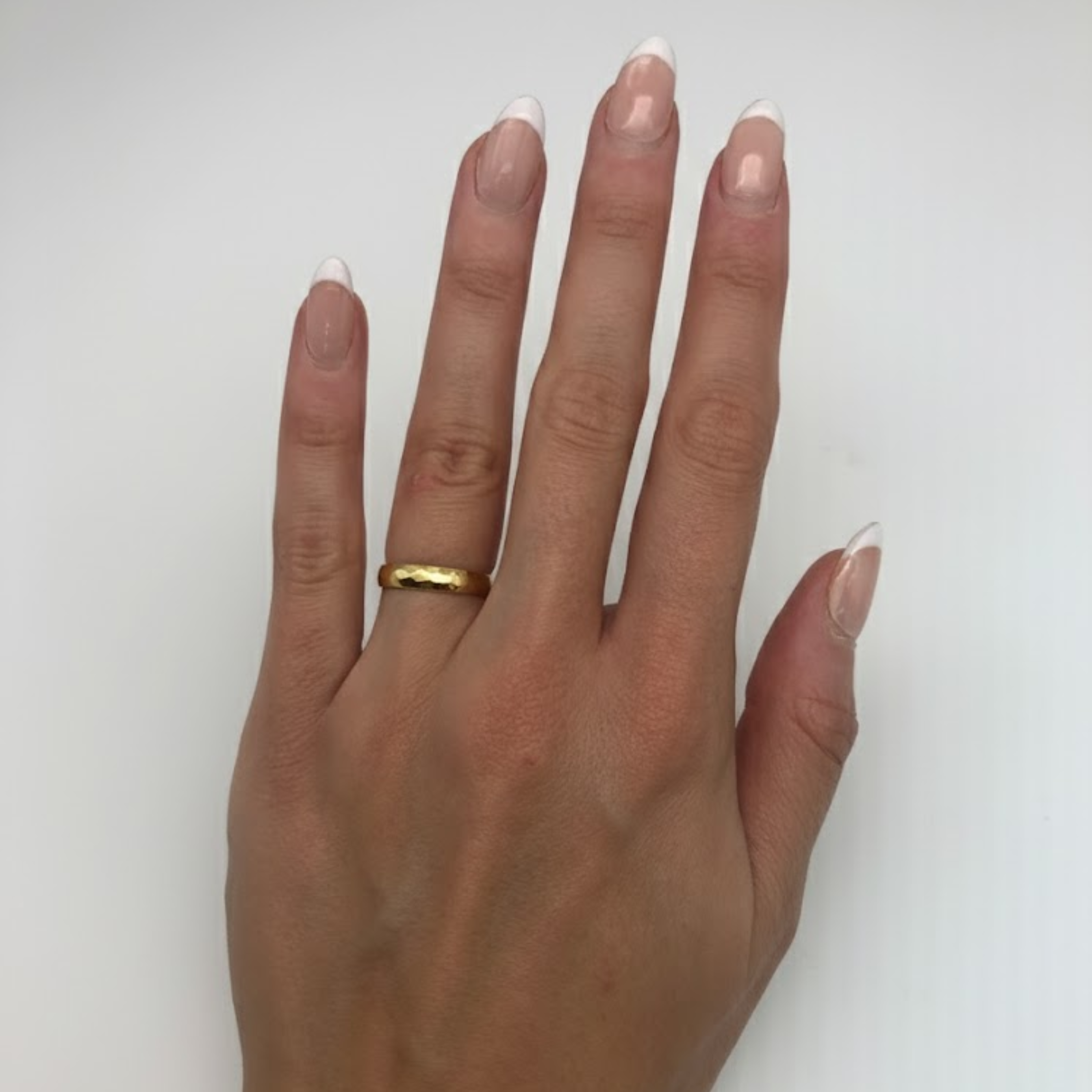 Gold Hammered Ring - Timeless Gold Band made in 18k Gold Vermeil. Ideal for stacking and everyday elegance.