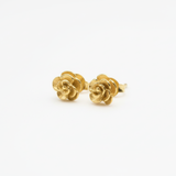 Charming Gold Rose Studs - Delicate 18k Gold Vermeil Earrings, ideal for everyday style and memorable celebrations.