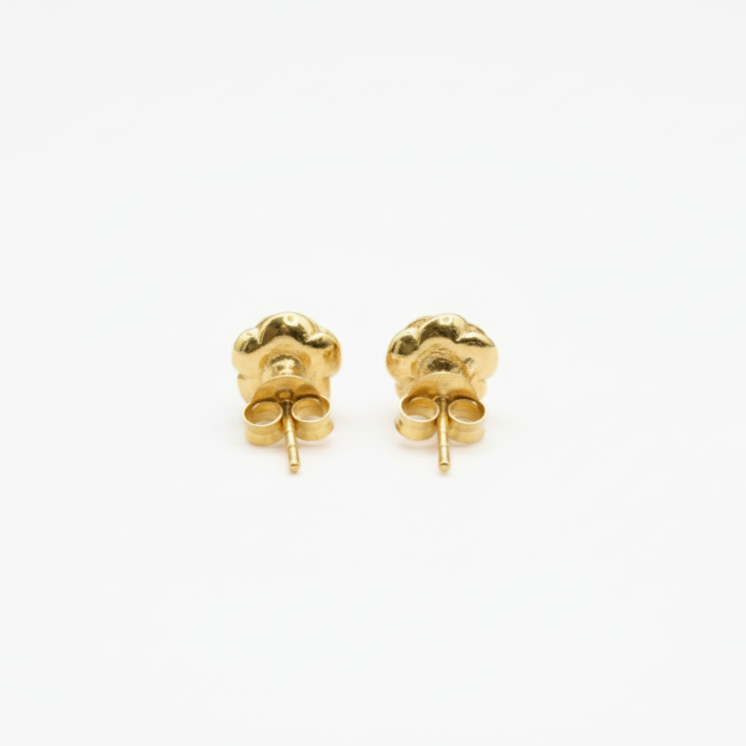 Gold Rose Studs - Sweet 18k Gold Vermeil Flower Earrings, ideal for adding a touch of elegance to everyday outfits and gifts.